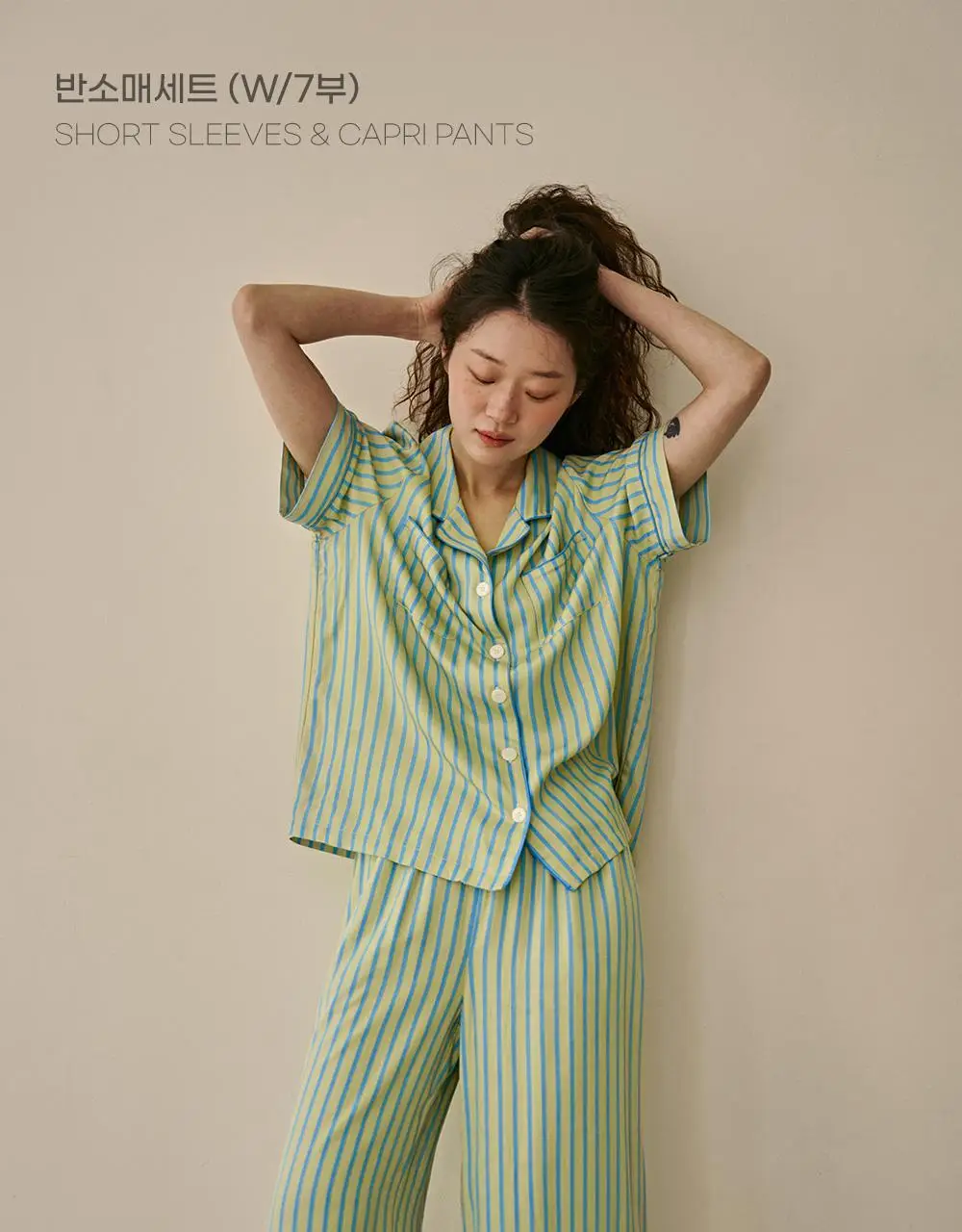 보웰 [BWTZ] 데이오프 비스코스 100% 파자마 반소매세트 레몬스트라이프 3종 상세페이지 19